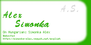 alex simonka business card